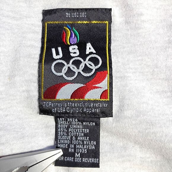 Vintage 90s Team USA Olympics Windbreaker Loose Fit Embroidered Men's M Atlanta - Picture 6 of 10